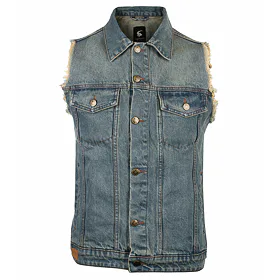 CAPRICORN ROCKWEAR blue with frayed arms Modrá S